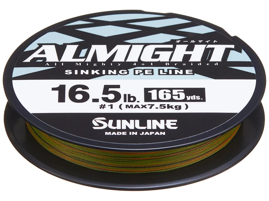Sunline Almight Olive Camo Sinking PE Braid 165yd