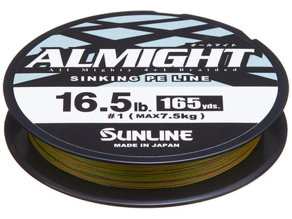 Sunline Almight Olive Camo Sinking PE Braid 165yd